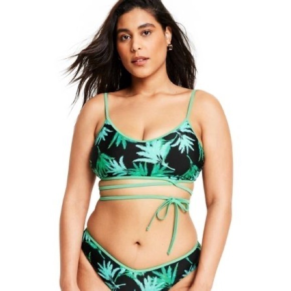 Fe Noel x Target Feathered Palm Print Bralette Bikini Top - Picture 5 of 14